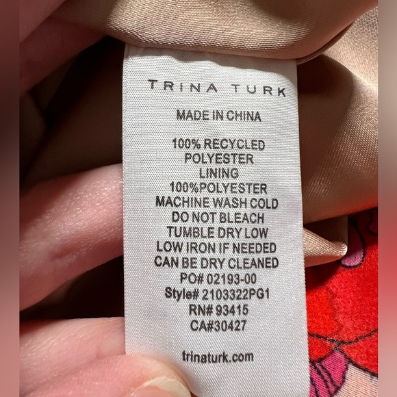 Trina Turk Pleated Retro Floral Lightweight Swing Mini Dress Size Small Flowy - Picture 8 of 8